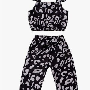 Baby Black and White Leopard Print Two-Piece Set 12/18 months